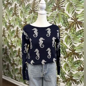 Workshop republic clothing seahorse navy blue sweater XS